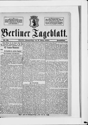 Berliner Tageblatt und Handels-Zeitung vom 07.03.1878