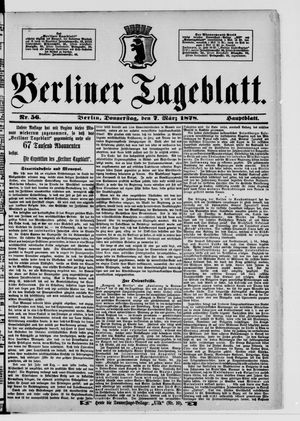 Berliner Tageblatt und Handels-Zeitung vom 07.03.1878