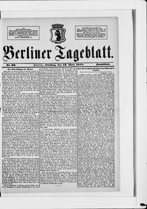 Berliner Tageblatt und Handels-Zeitung vom 12.03.1878