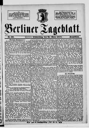 Berliner Tageblatt und Handels-Zeitung vom 21.03.1878