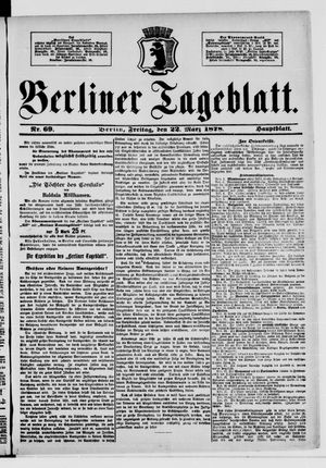 Berliner Tageblatt und Handels-Zeitung vom 22.03.1878