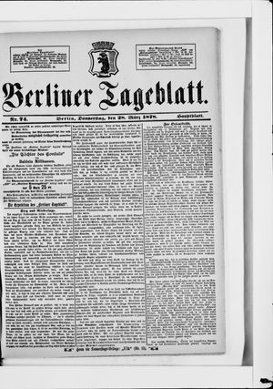 Berliner Tageblatt und Handels-Zeitung on Mar 28, 1878