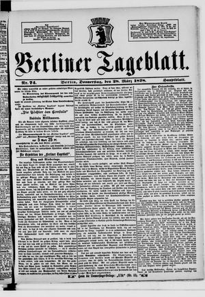 Berliner Tageblatt und Handels-Zeitung vom 28.03.1878