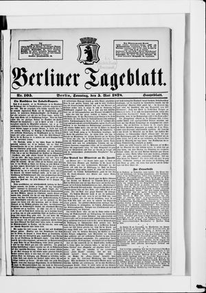 Berliner Tageblatt und Handels-Zeitung on May 5, 1878