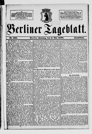 Berliner Tageblatt und Handels-Zeitung on May 5, 1878