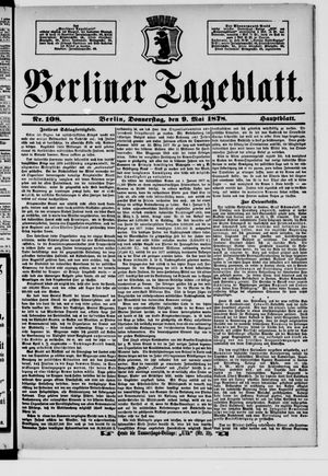Berliner Tageblatt und Handels-Zeitung vom 09.05.1878