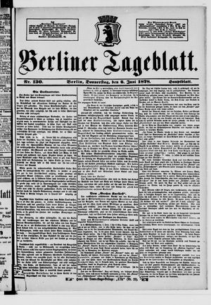 Berliner Tageblatt und Handels-Zeitung on Jun 6, 1878