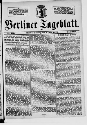 Berliner Tageblatt und Handels-Zeitung vom 09.06.1878