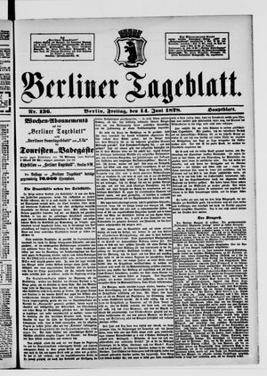 Berliner Tageblatt und Handels-Zeitung vom 14.06.1878