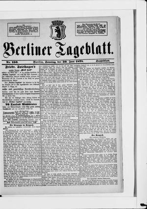 Berliner Tageblatt und Handels-Zeitung vom 30.06.1878