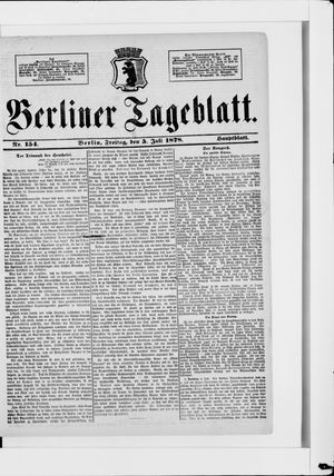 Berliner Tageblatt und Handels-Zeitung on Jul 5, 1878