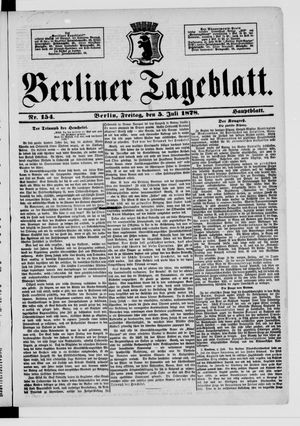 Berliner Tageblatt und Handels-Zeitung vom 05.07.1878