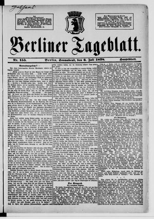 Berliner Tageblatt und Handels-Zeitung vom 06.07.1878