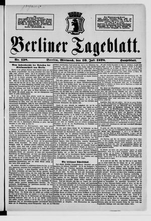Berliner Tageblatt und Handels-Zeitung vom 10.07.1878