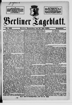 Berliner Tageblatt und Handels-Zeitung on Jul 11, 1878