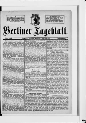 Berliner Tageblatt und Handels-Zeitung on Jul 12, 1878