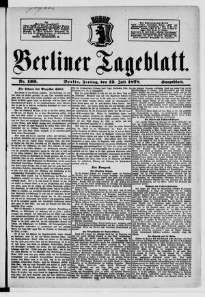 Berliner Tageblatt und Handels-Zeitung vom 12.07.1878