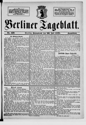 Berliner Tageblatt und Handels-Zeitung on Jul 20, 1878