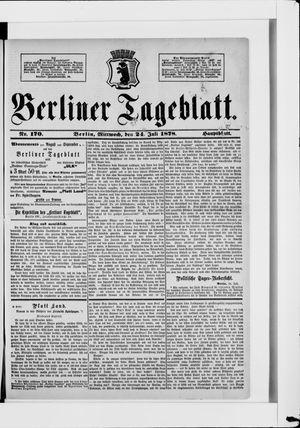 Berliner Tageblatt und Handels-Zeitung vom 24.07.1878