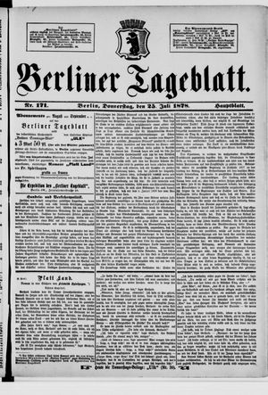 Berliner Tageblatt und Handels-Zeitung vom 25.07.1878