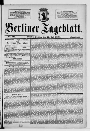 Berliner Tageblatt und Handels-Zeitung on Jul 26, 1878