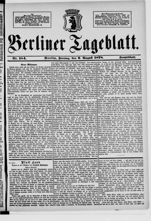 Berliner Tageblatt und Handels-Zeitung on Aug 9, 1878