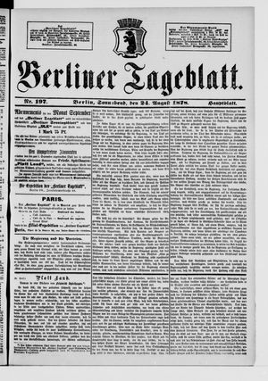 Berliner Tageblatt und Handels-Zeitung on Aug 24, 1878