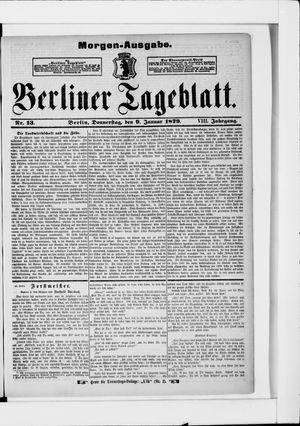 Berliner Tageblatt und Handels-Zeitung vom 09.01.1879