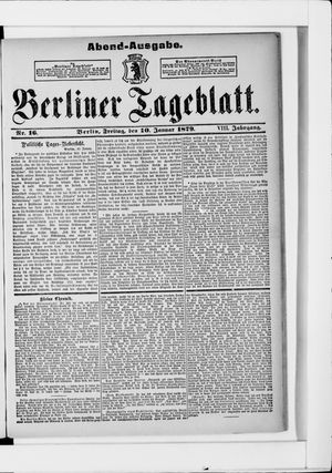 Berliner Tageblatt und Handels-Zeitung vom 10.01.1879