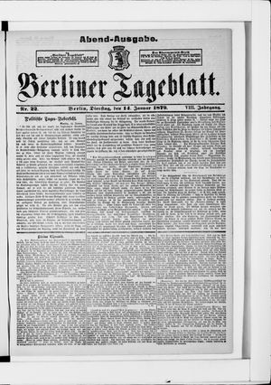 Berliner Tageblatt und Handels-Zeitung vom 14.01.1879