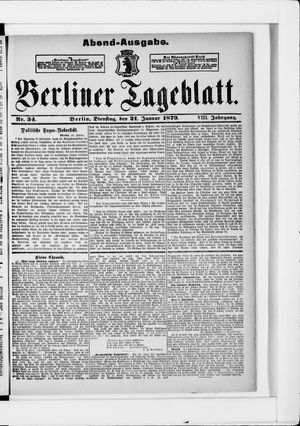 Berliner Tageblatt und Handels-Zeitung vom 21.01.1879