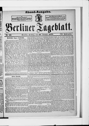 Berliner Tageblatt und Handels-Zeitung on Jan 31, 1879