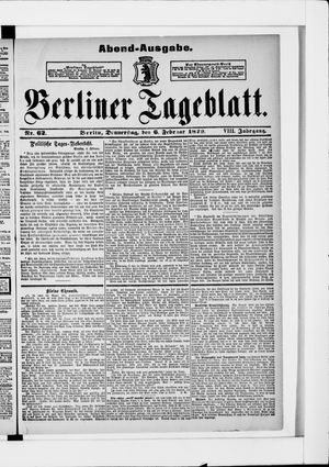 Berliner Tageblatt und Handels-Zeitung on Feb 6, 1879