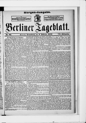 Berliner Tageblatt und Handels-Zeitung on Feb 8, 1879