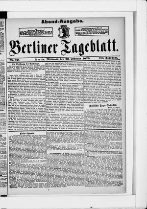 Berliner Tageblatt und Handels-Zeitung vom 12.02.1879