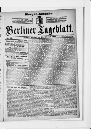 Berliner Tageblatt und Handels-Zeitung vom 28.02.1879