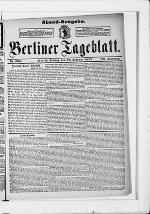 Berliner Tageblatt und Handels-Zeitung vom 28.02.1879