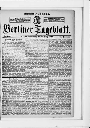 Berliner Tageblatt und Handels-Zeitung vom 06.03.1879