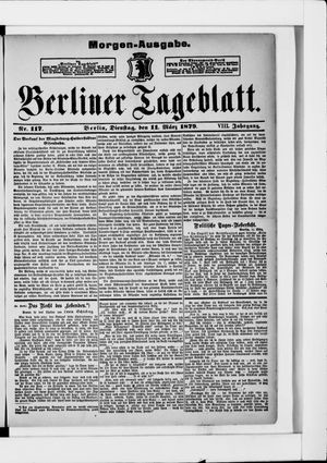Berliner Tageblatt und Handels-Zeitung on Mar 11, 1879