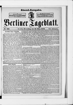 Berliner Tageblatt und Handels-Zeitung vom 13.03.1879