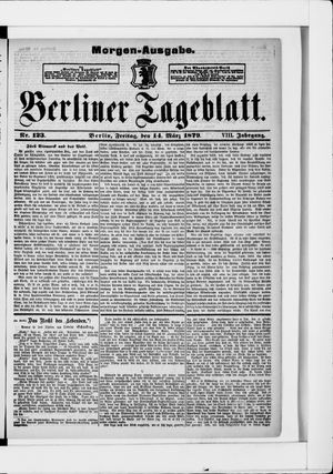 Berliner Tageblatt und Handels-Zeitung vom 14.03.1879