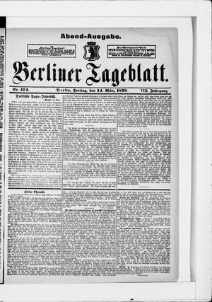 Berliner Tageblatt und Handels-Zeitung vom 14.03.1879