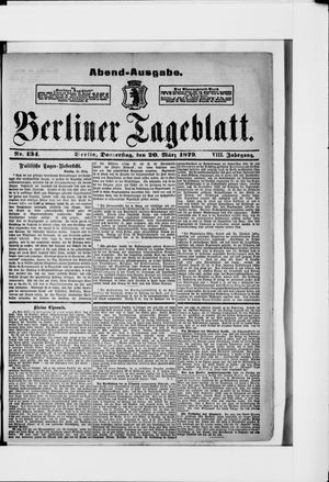 Berliner Tageblatt und Handels-Zeitung vom 20.03.1879