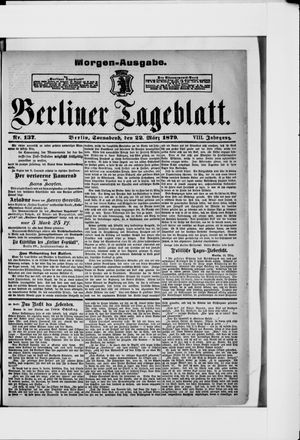 Berliner Tageblatt und Handels-Zeitung vom 22.03.1879