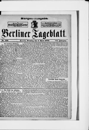 Berliner Tageblatt und Handels-Zeitung vom 01.04.1879