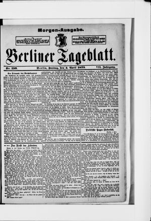 Berliner Tageblatt und Handels-Zeitung vom 04.04.1879