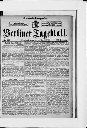 Berliner Tageblatt und Handels-Zeitung vom 04.04.1879