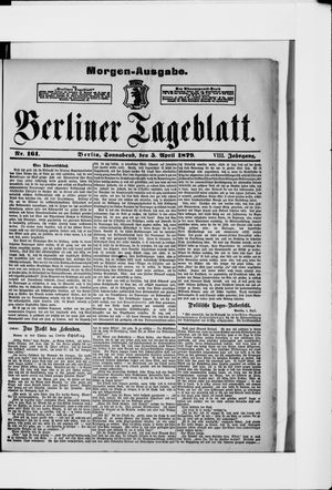 Berliner Tageblatt und Handels-Zeitung vom 05.04.1879