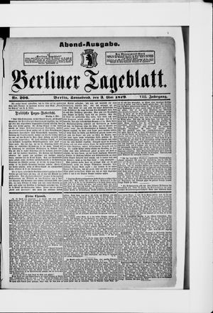 Berliner Tageblatt und Handels-Zeitung vom 03.05.1879