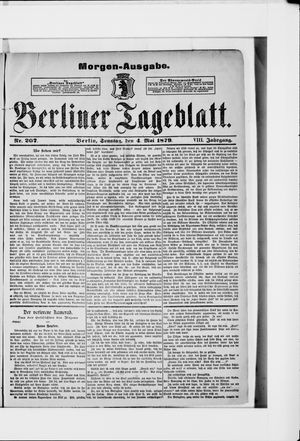 Berliner Tageblatt und Handels-Zeitung vom 04.05.1879